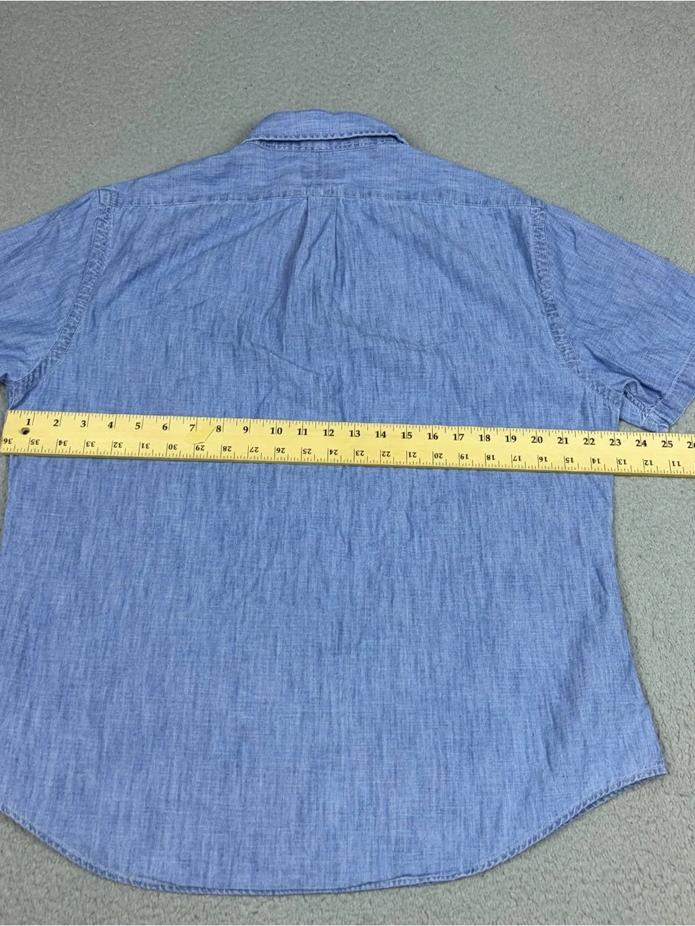 Polo Ralph Lauren Shirt Men’s XL Slim Fit Blue Chambray Short Sleeve Button-Down